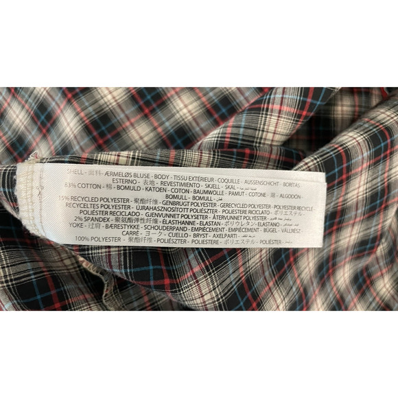 Ariat Western Shirt Plaid Stretch Pro Series Button Vented White Red Blue Men XL - Picture 8 of 11